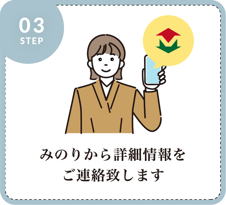みのりから詳細情報をご連絡致します